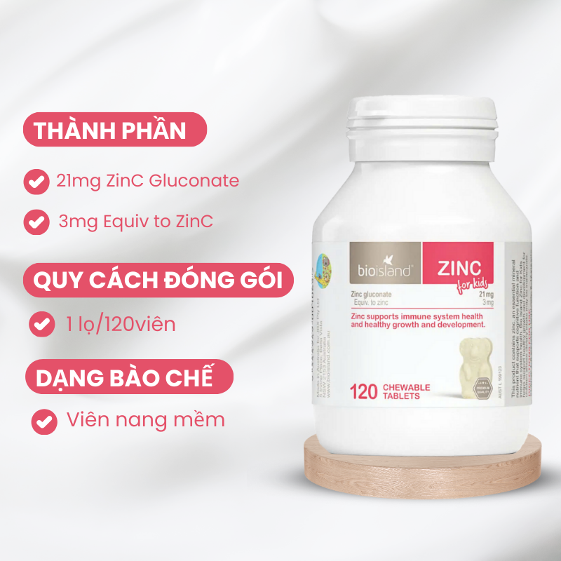 Thành phần sản phẩm Bio Island Kẽm Zinc