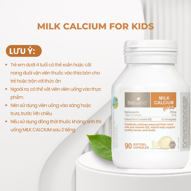 Lưu ý khi sử dụng Bio island Calcium for kids